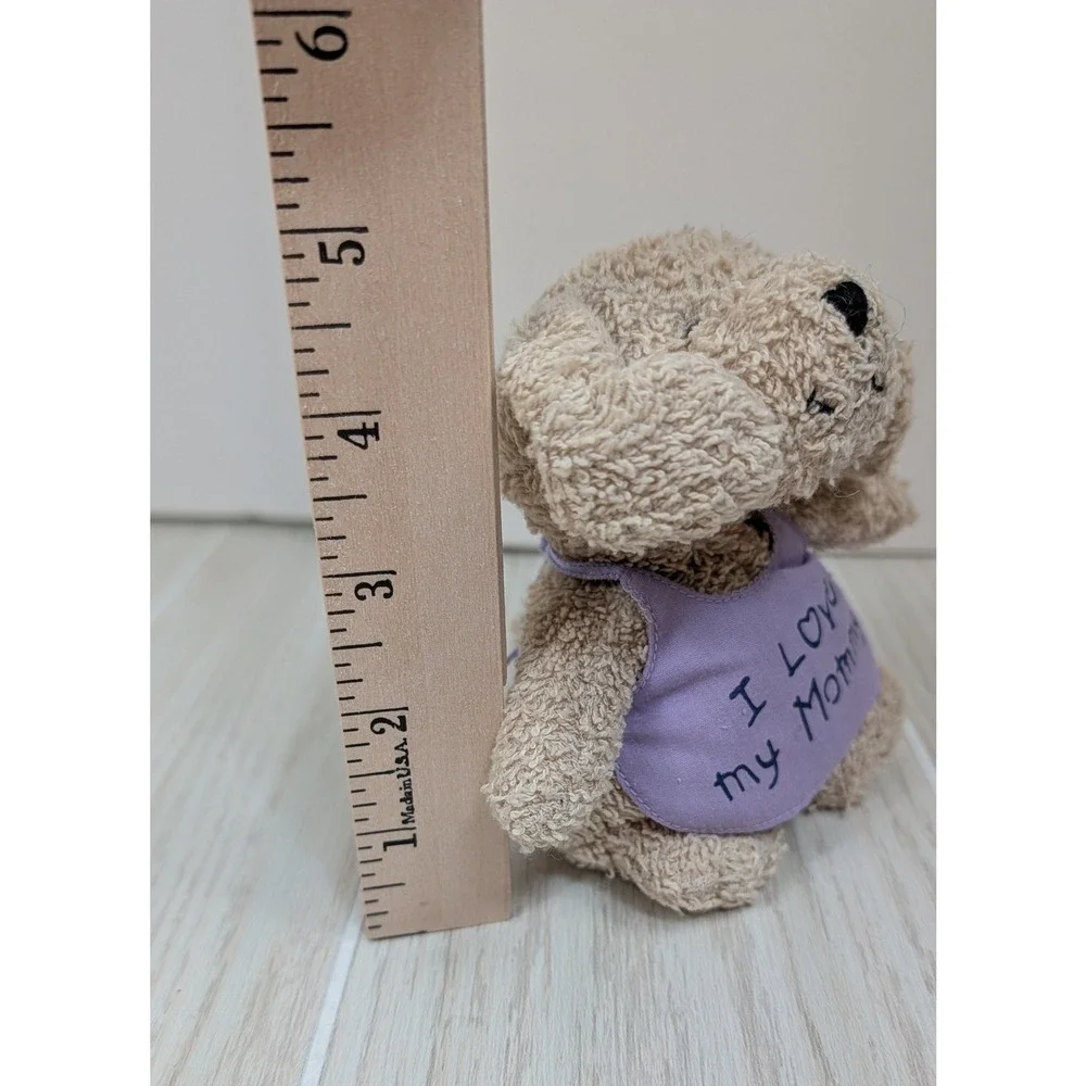 Russ Plush Home Buddies Beige Puppy Dog Love My Mommy Purple vintage Terrycloth
